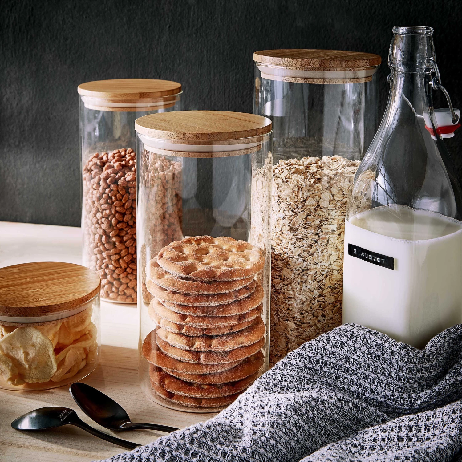 4x Vorratsgläser 550ml WOODLOCK In Transparent – Bild 2