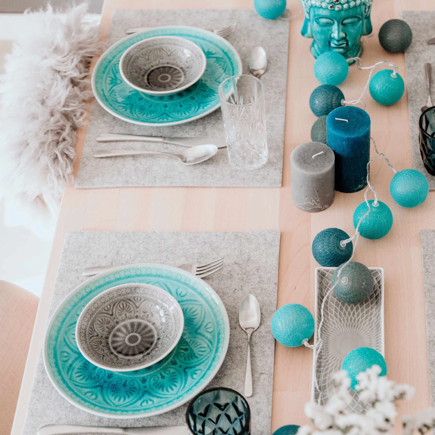 6x Tischset 33x45cm FELTO In Hellgrau – Bild 4