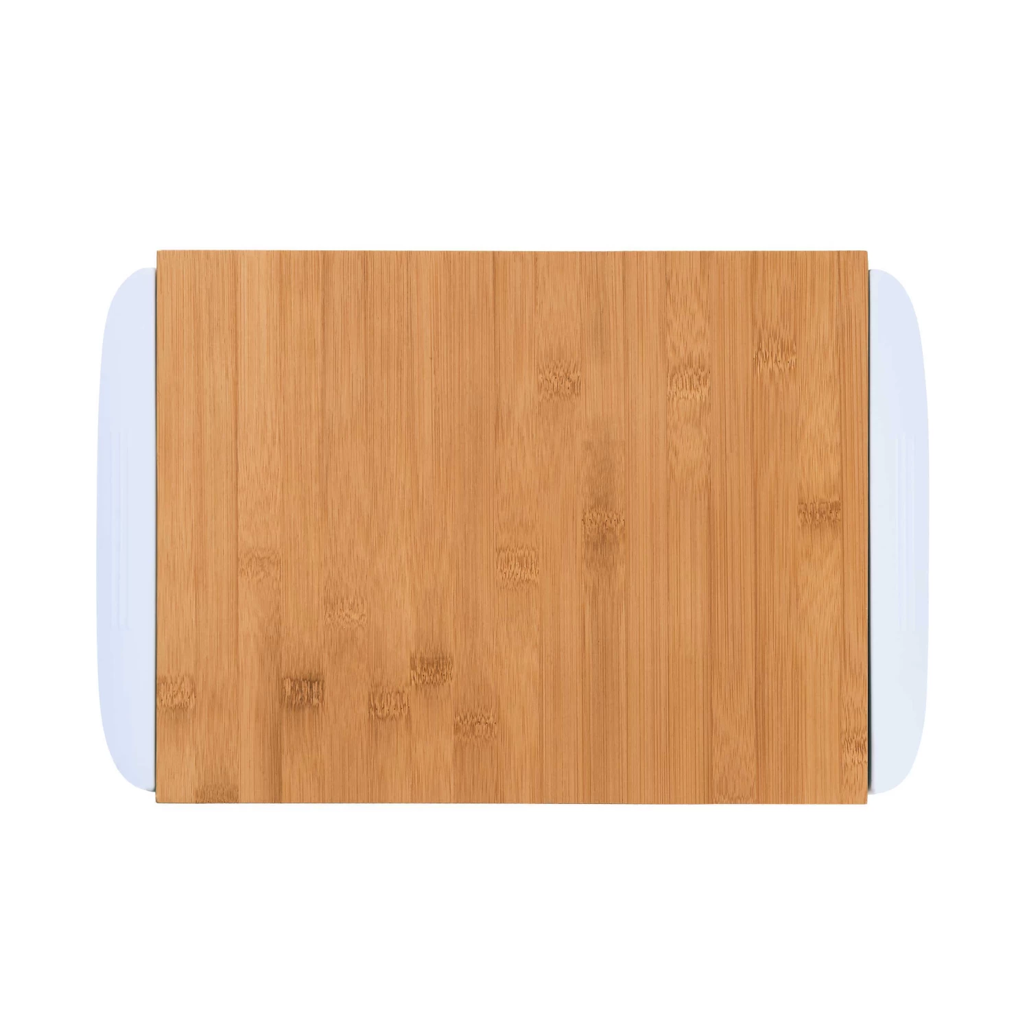 Bambusbrett Mit 2 Auffangschalen L 32 X B 25cm BAMBOO In Weiß