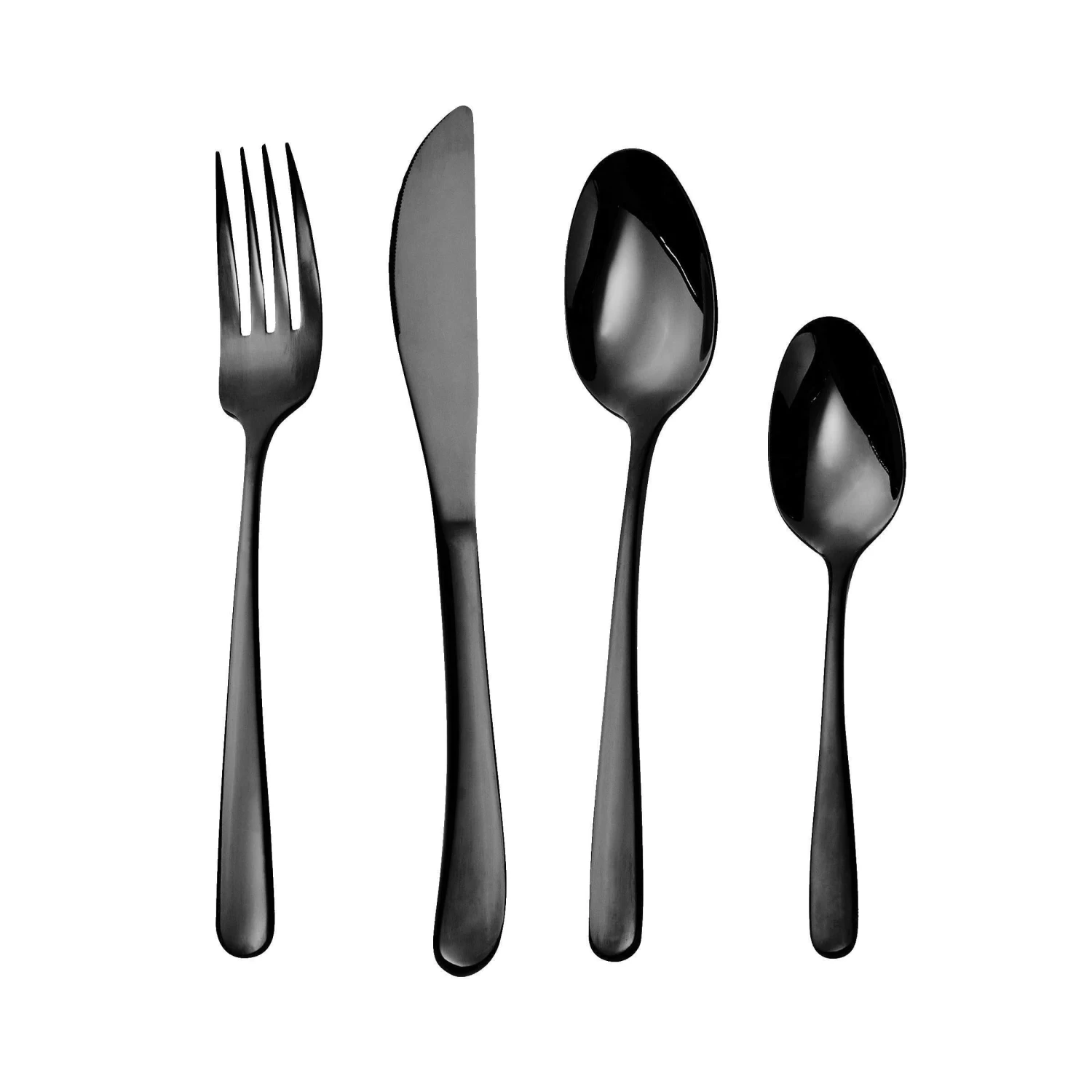 Besteck-Set 4-tlg. QUEENS In Schwarz – Bild 2