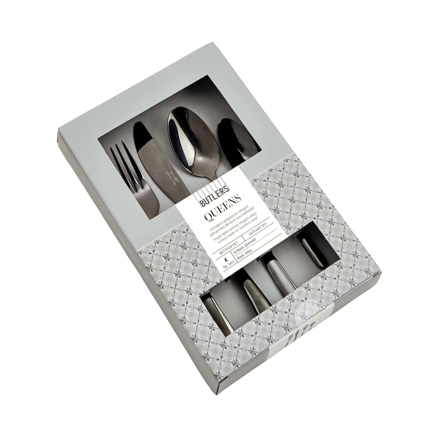 Besteck-Set 4-tlg. QUEENS In Schwarz