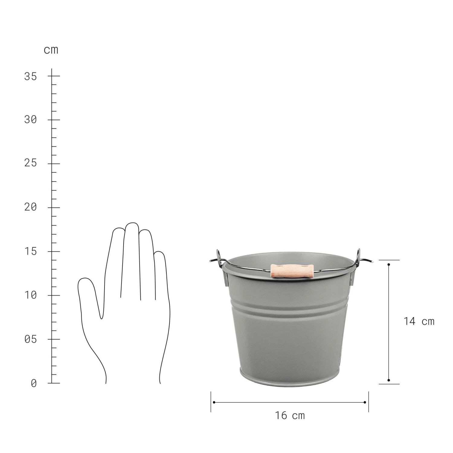 Eimer 2l ZINC In Grau – Bild 3