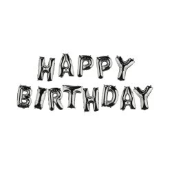 Folienballon "Happy Birthday" UPPER CLASS In Silber