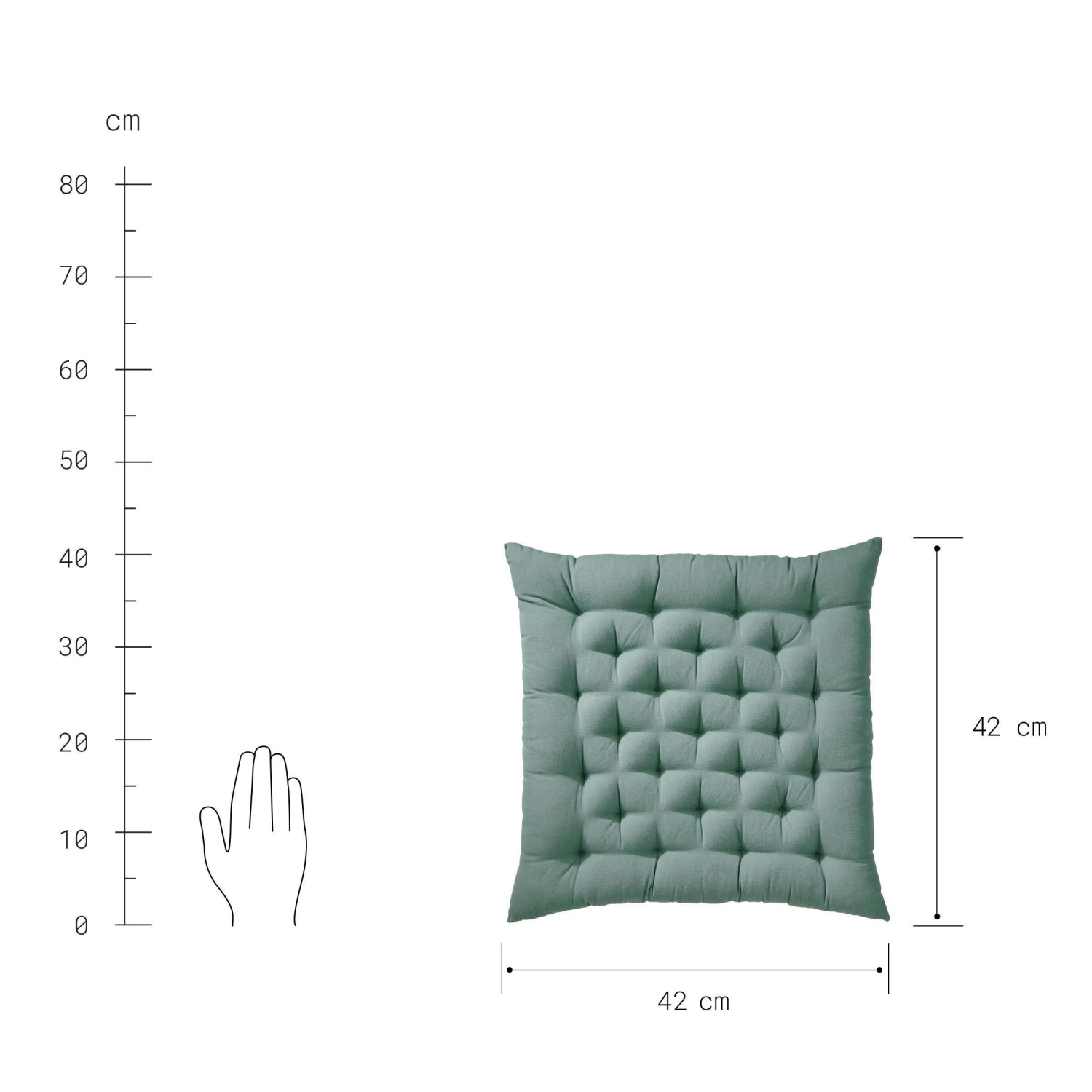 Futonkissen L 42 X B 42cm SOLID In Salbei – Bild 4