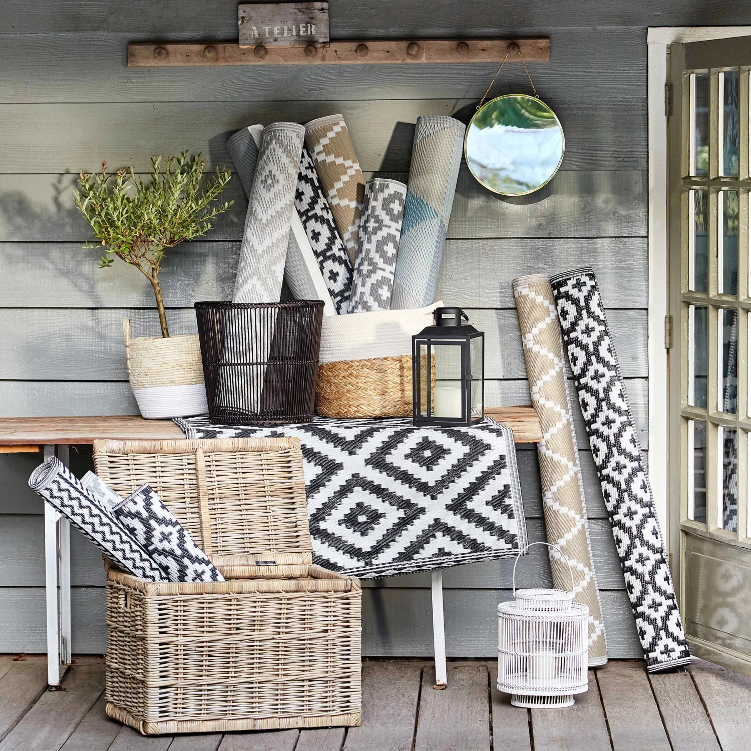 In- & Outdoor-Läufer Mosaik L 140 X B 70cm COLOUR CLASH In Grau – Bild 7