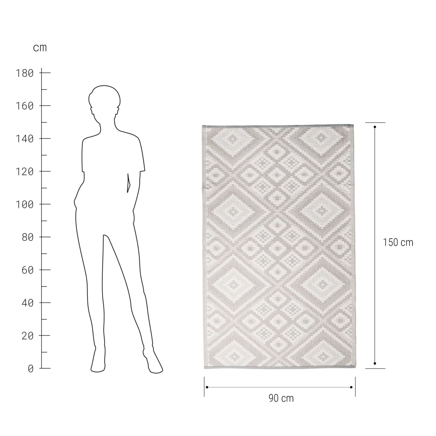 In- & Outdoor-Teppich Ethno L 150 X B 90cm COLOUR CLASH In Grau – Bild 3