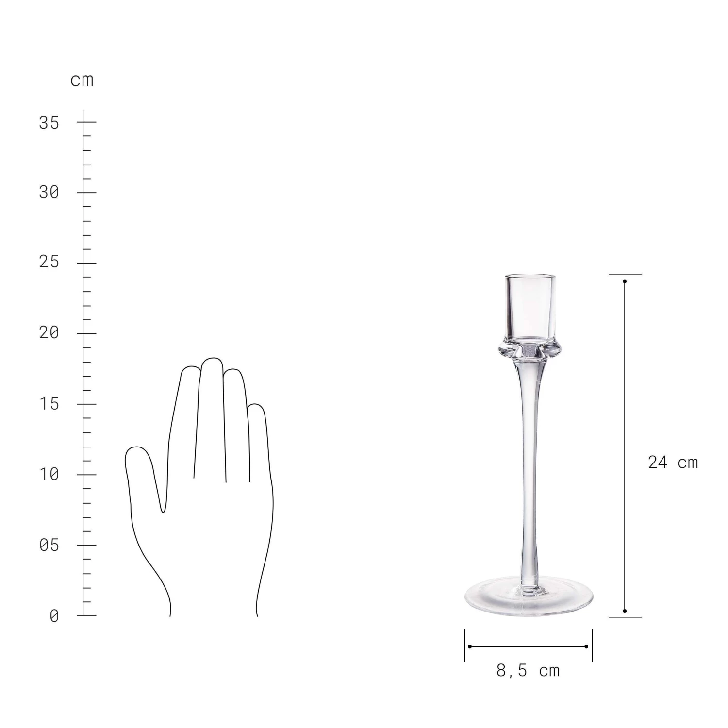 Kerzenhalter Höhe 24cm INVISIBLE In Transparent – Bild 4