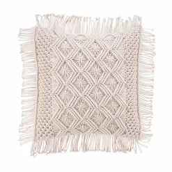 Kissen ZickZack L 45 X B 45cm MACRAMÉ In Creme