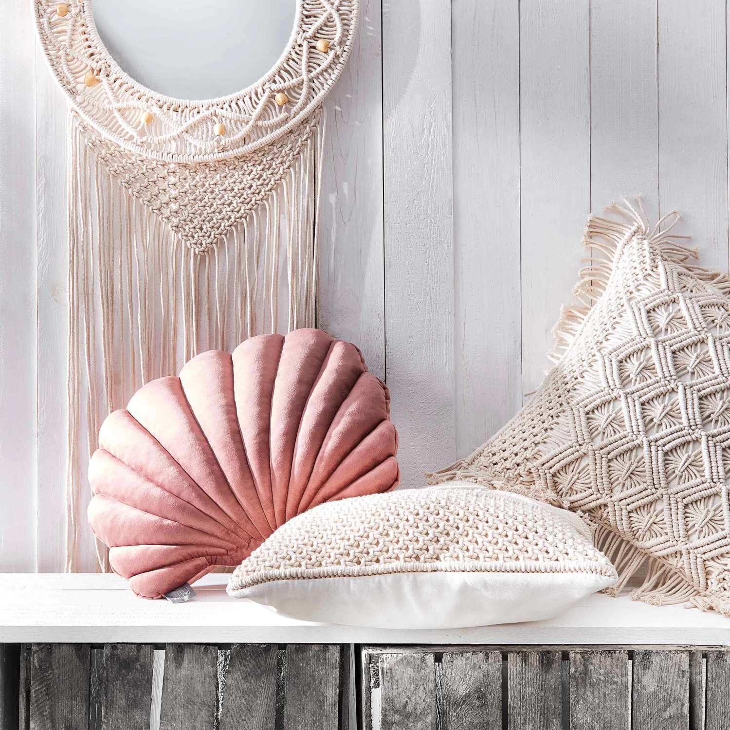 Kissen ZickZack L 45 X B 45cm MACRAMÉ In Creme – Bild 6