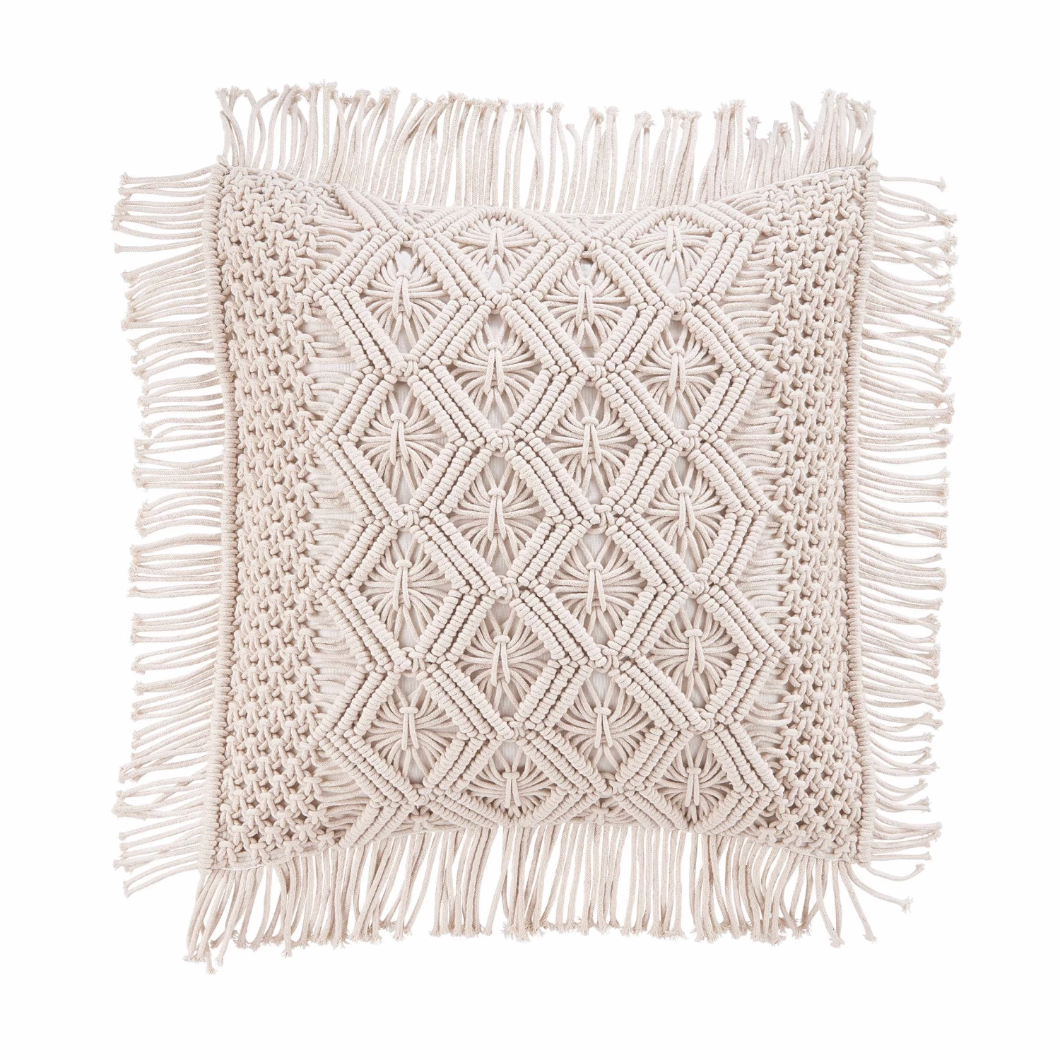 Kissen ZickZack L 45 X B 45cm MACRAMÉ In Creme