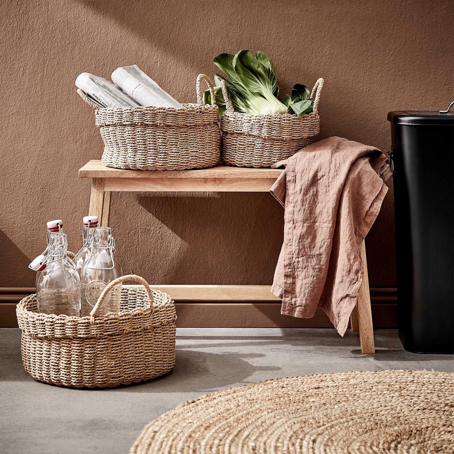 Korb Ø23cm PAPER BRAID In Natur – Bild 2