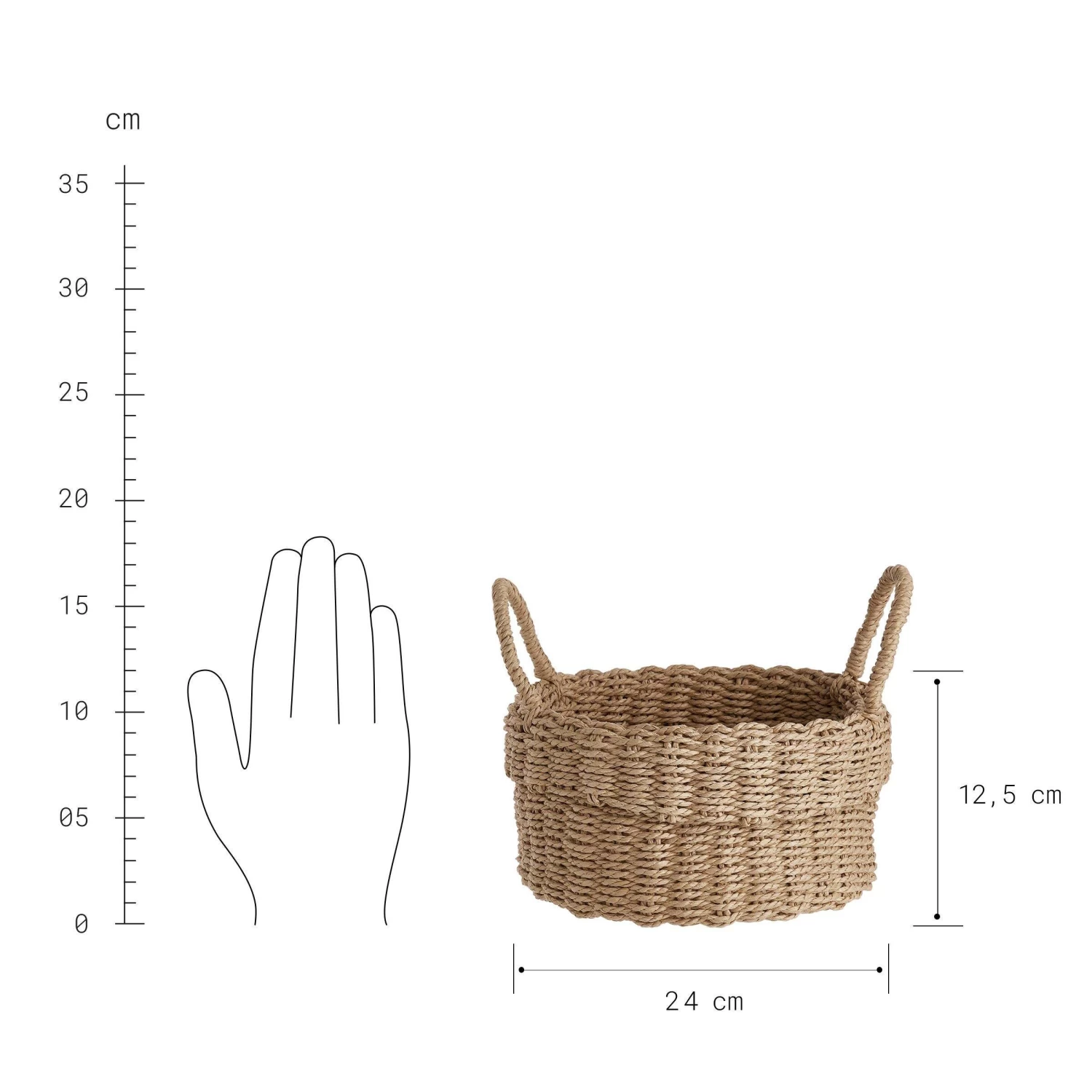 Korb Ø23cm PAPER BRAID In Natur – Bild 4