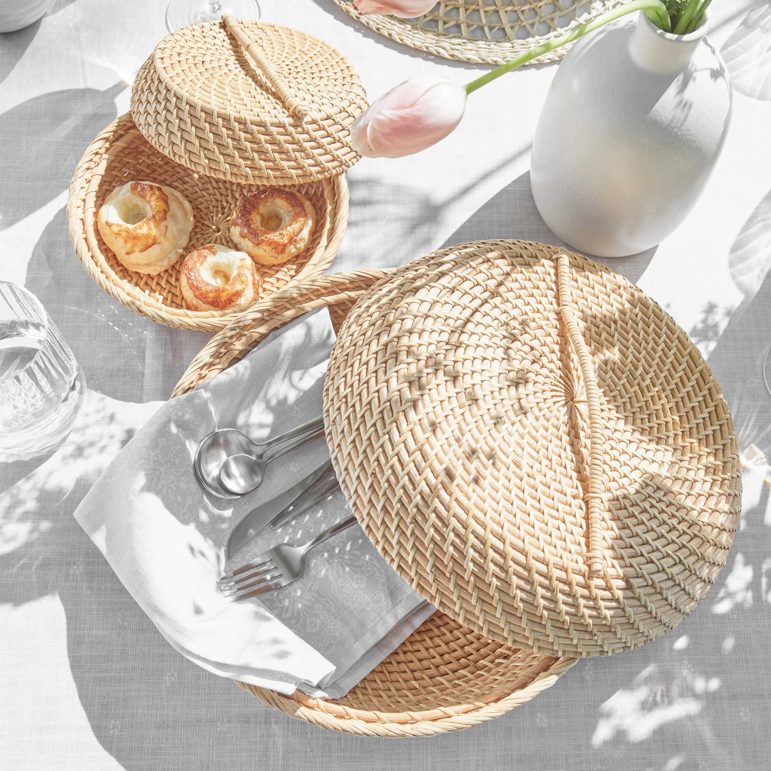 Korbschale Rattan Ø33cm RONDA In Natur – Bild 2