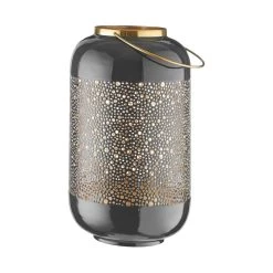 Laterne H 36cm EMILIE In Dunkelgrau