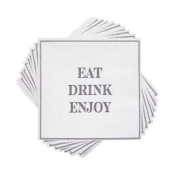 Papierserviette Eat Drink Enjoy 20 Stück APRÈS In Weiß-Schwarz