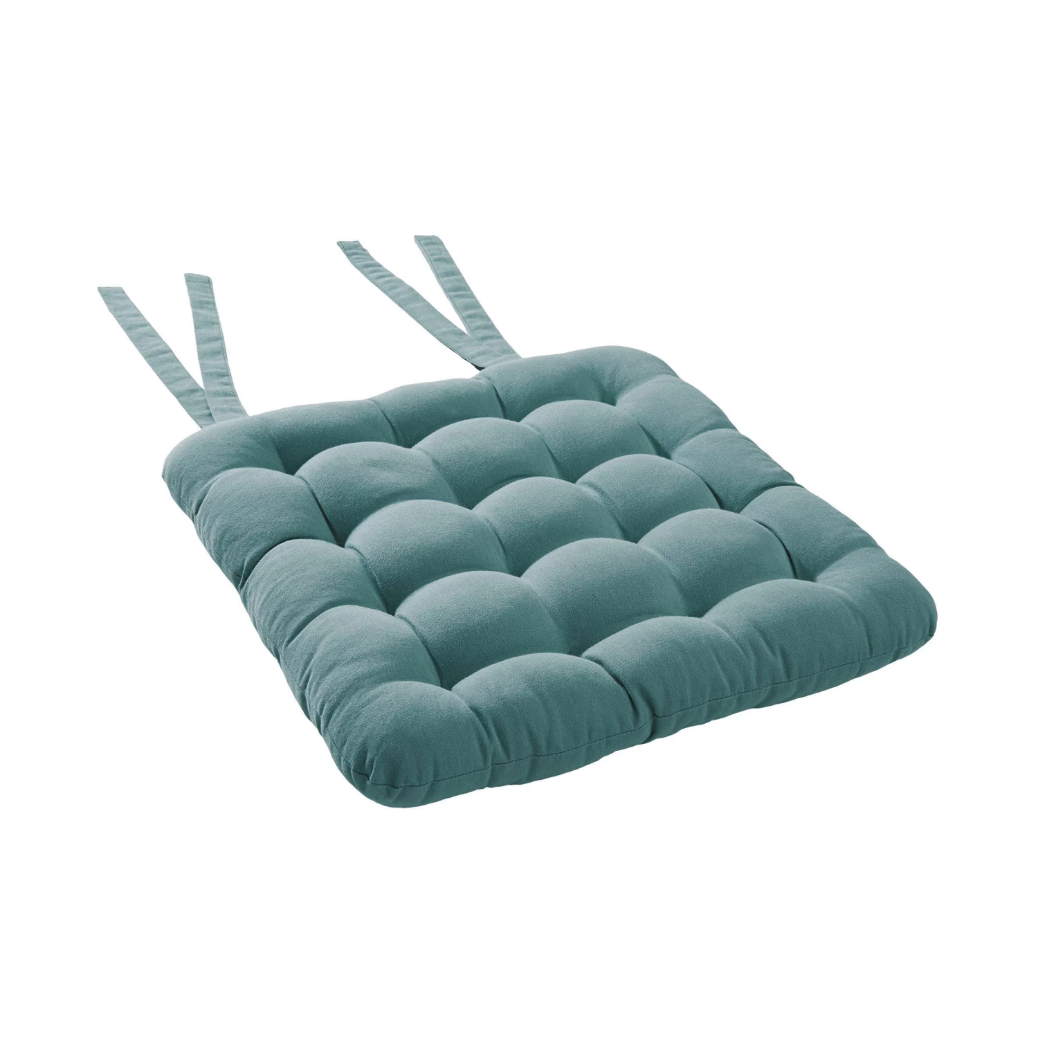 Stuhlkissen Mit Bändchen L 35 X B 37cm SOLID In Türkis – Bild 3