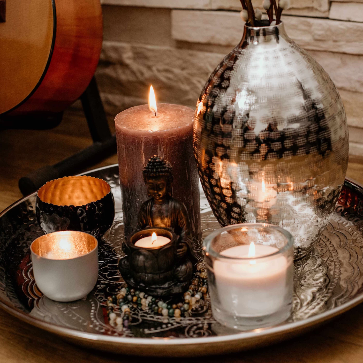 Vase Höhe 35 Cm INDIRA In Silber – Bild 8