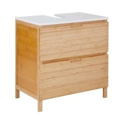 Waschbeckenunterschrank Mit Schublade WHITE SANDS In Natur-Weiß