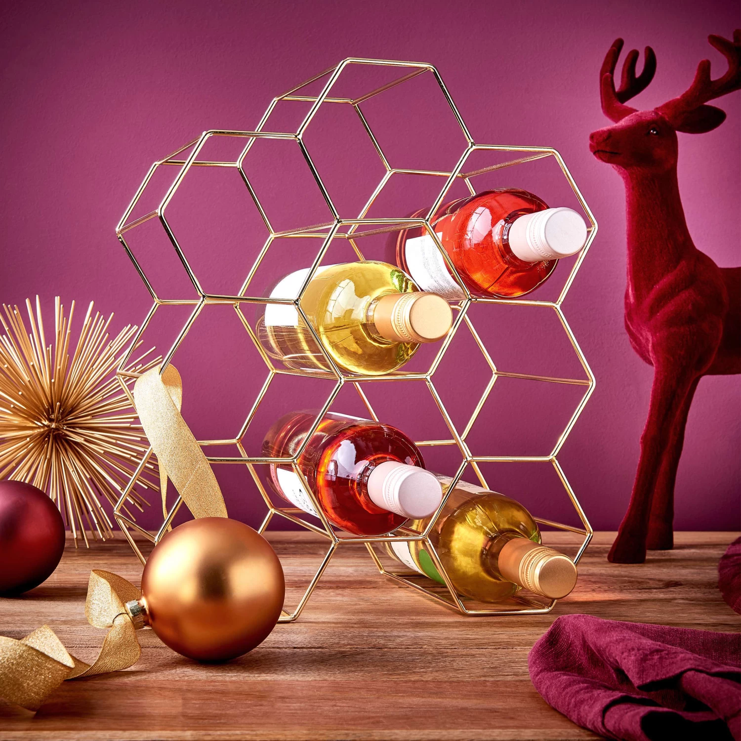 Weinregal Für 9 Flaschen L 36 X H 30cm CUBICLE In Gold – Bild 2